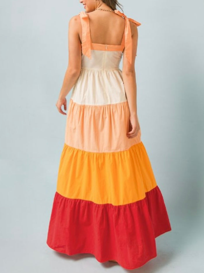 Ivory Orange Maxi Dress