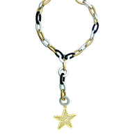 Multi Metallic Star Acrylic Necklace