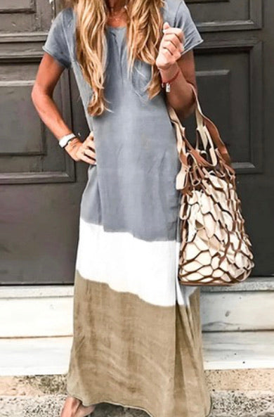 Round Neck Ombré Maxi