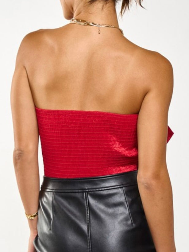 Bow Detail Strapless Top