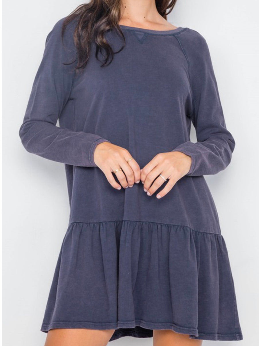 Navy Dropwaist Jersey Dress