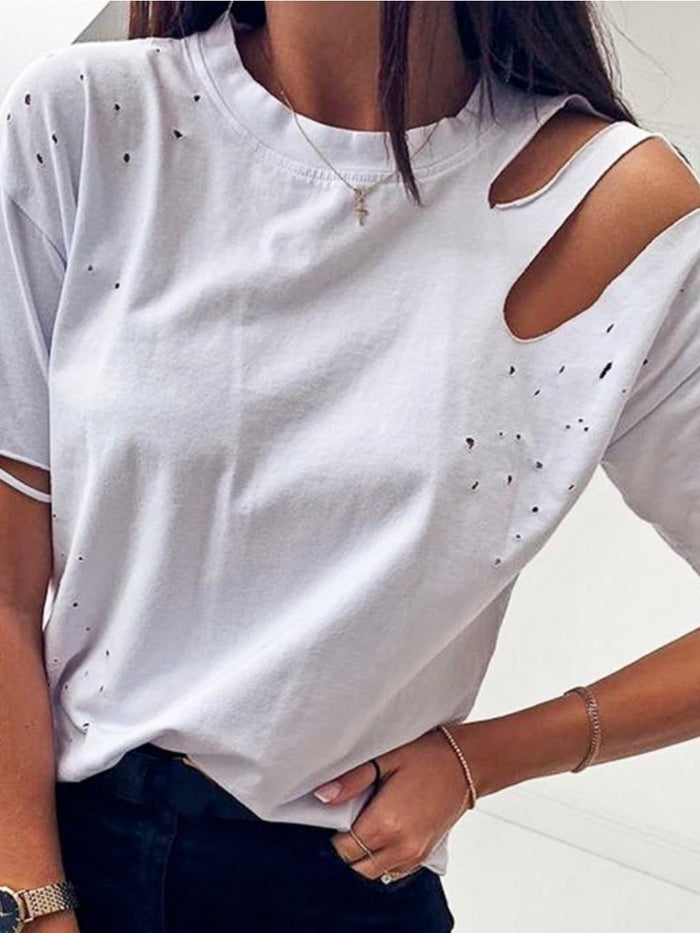 Distressed Cutout Tshirt