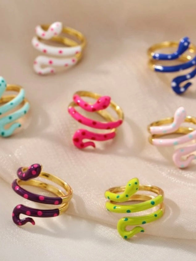 Enamel Snake Ring