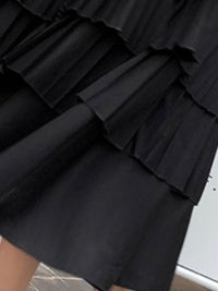 Black Ruffles Drop Waist Dress