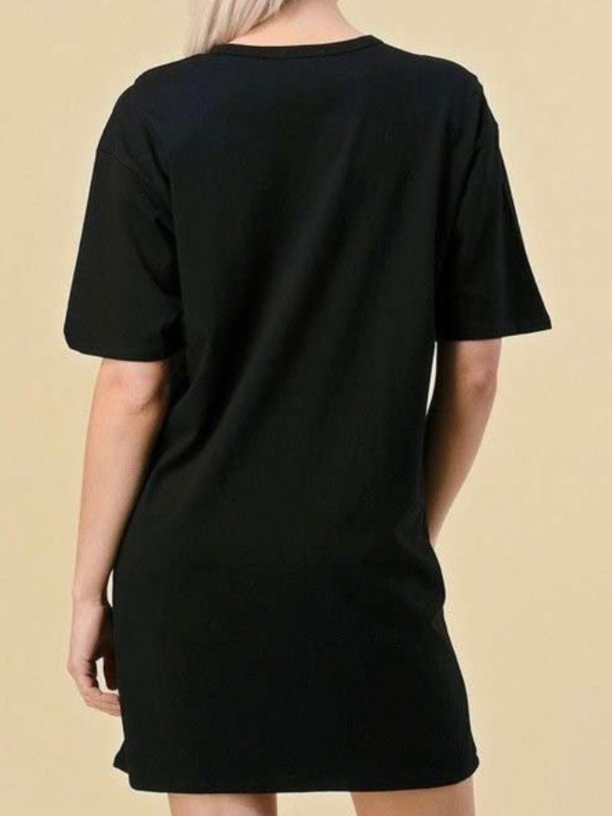 Side Slit T Shirt Dress