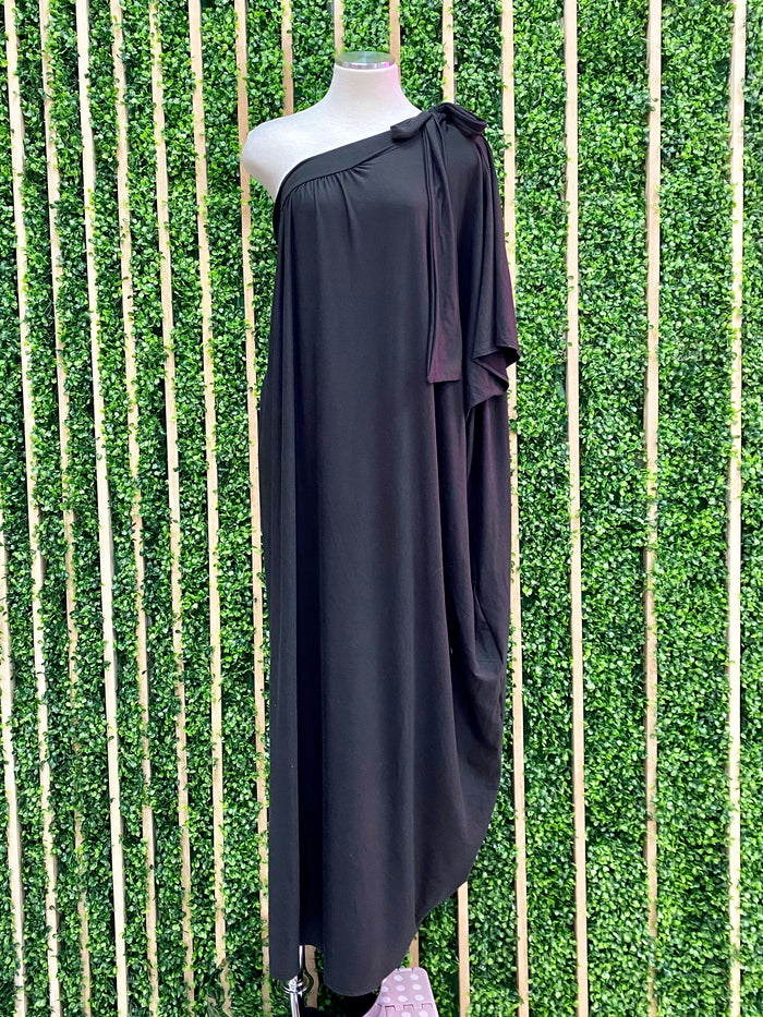 Black One Shoulder Maxi Dress