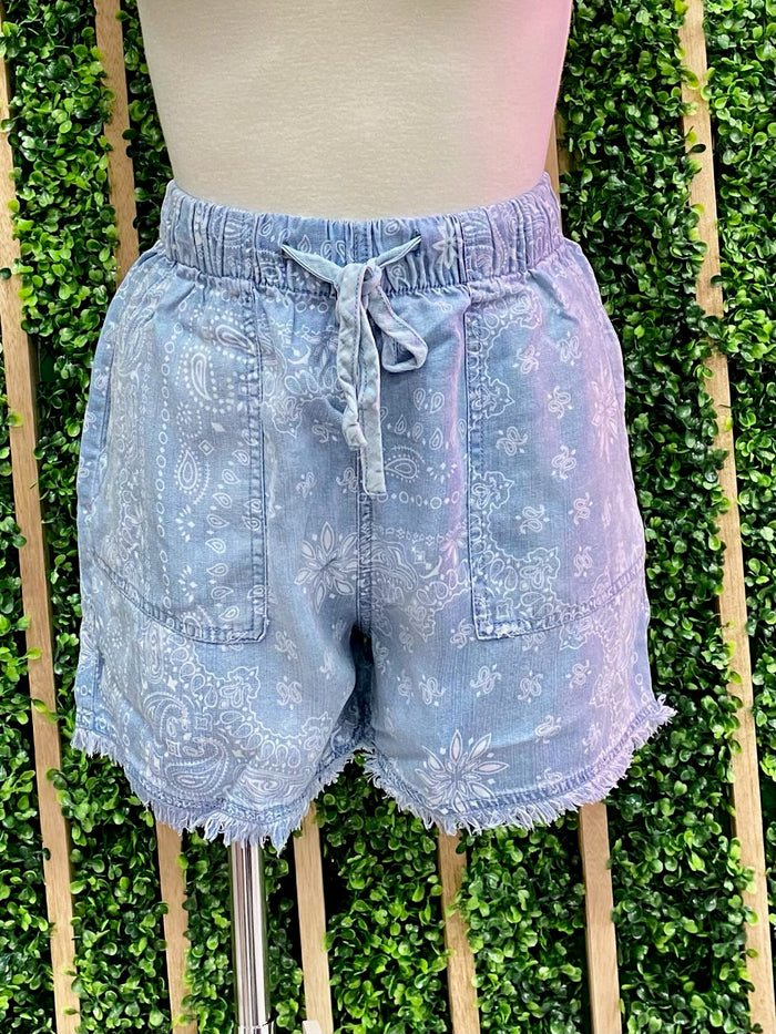 Bandana Denim Short Pant Set