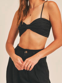 Linen Crop Top Pant Set