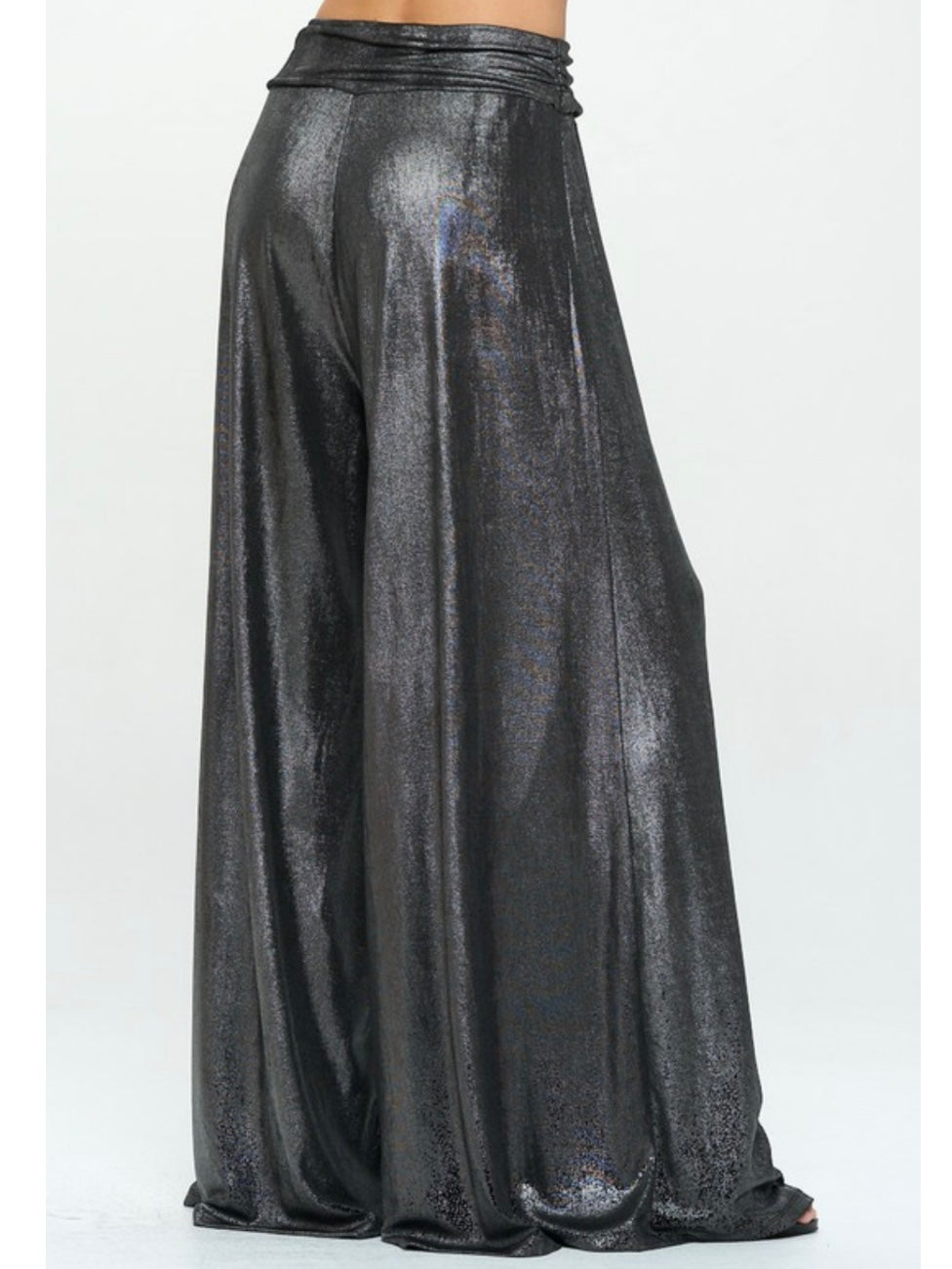 Wide Leg Metallic Pants