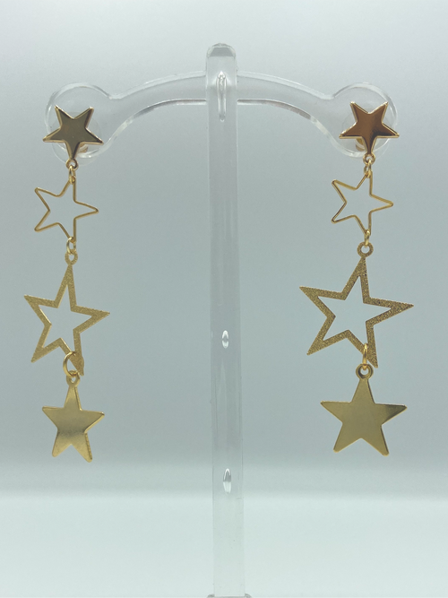 Azul Turquesa Gold Star Drop Earrings