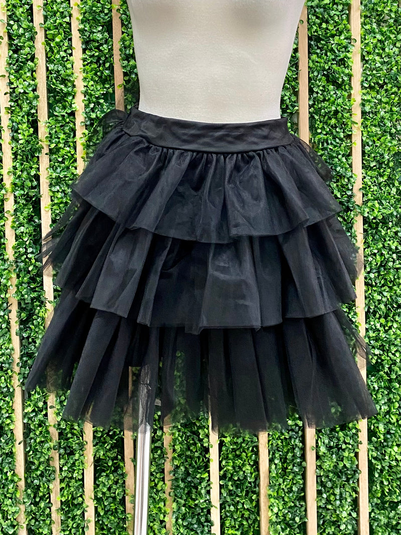 Layered tulle skirt short best sale