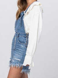 Frayed Denim Overall Dress