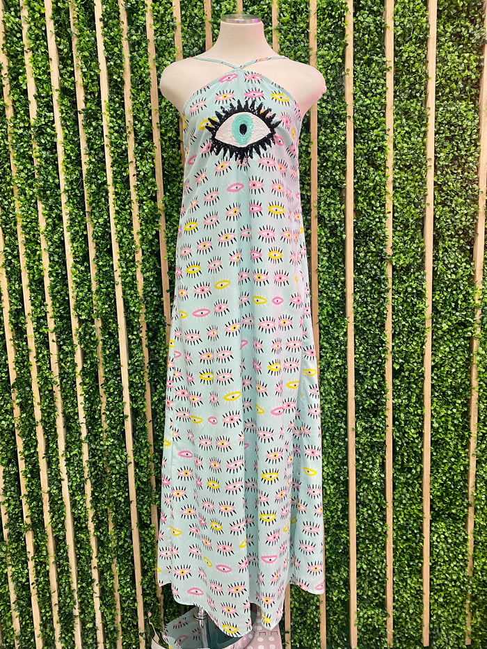 Eye on Eye Halter Maxi Dress