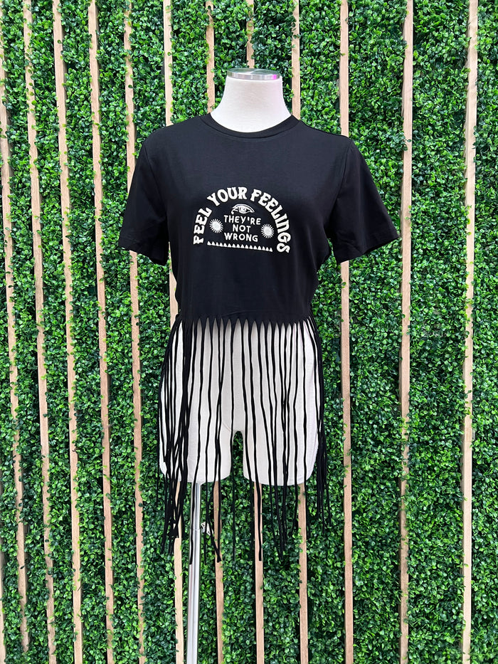 Feel Your Feelings Fringe Tee