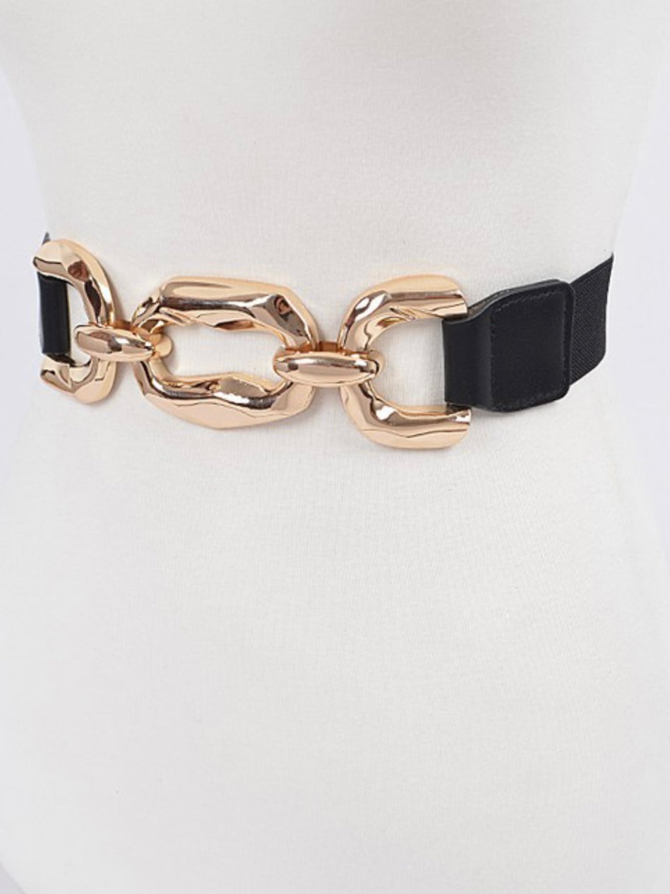 Hammered Buckle Elastic Belt