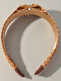 Brown Buckle Raffia Headband
