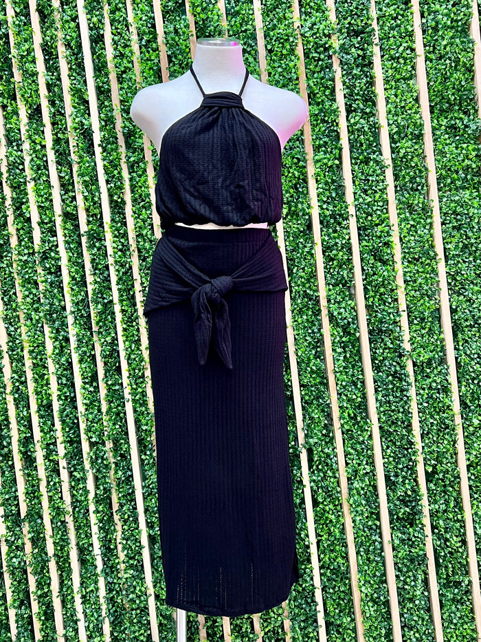 Knit Halter Skirt Set