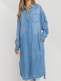 Tencel Denim Midi Shirt Dress