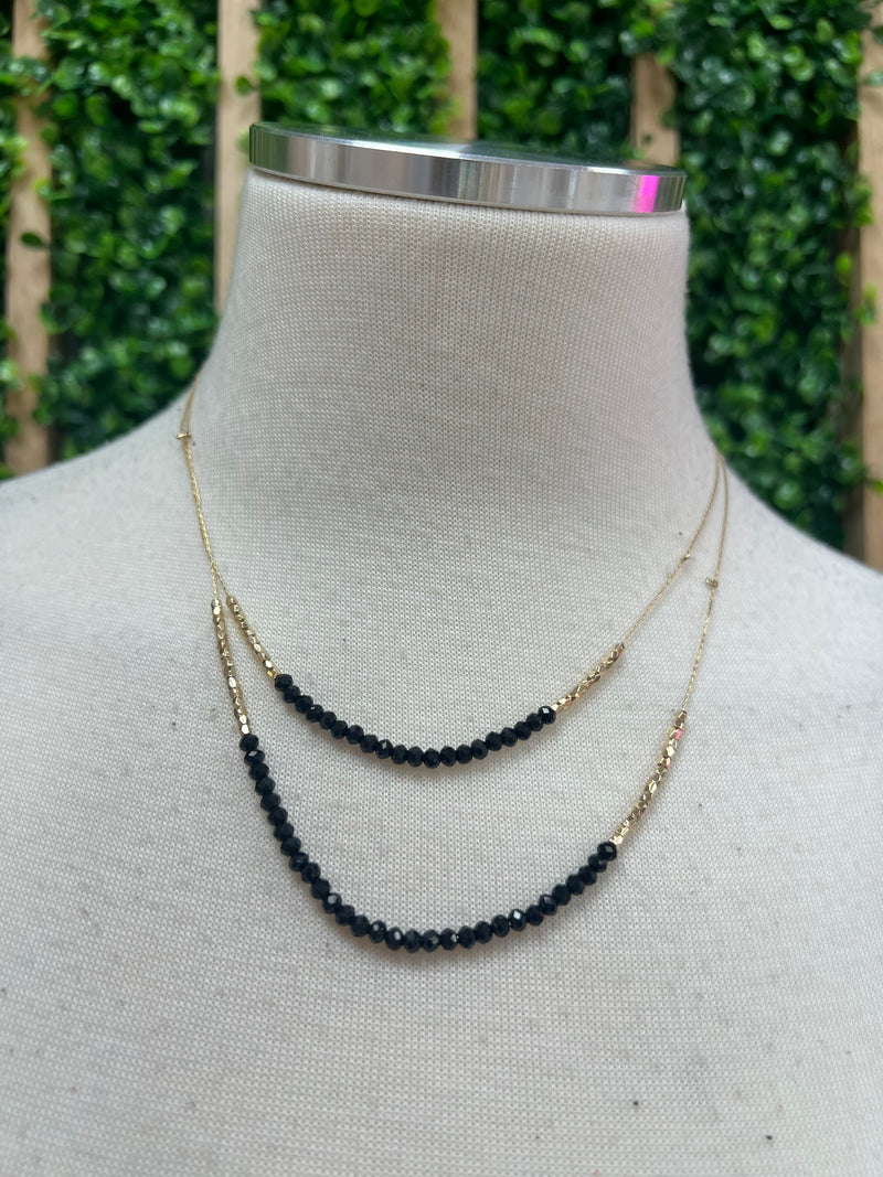 Delicate Crystal Double Necklace