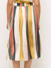 Multi Color Stripe Skirt Set