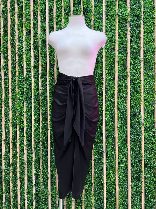Elegant Front Tie Midi Skirt