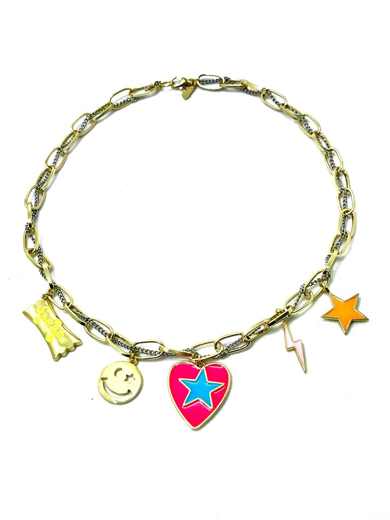 Star Heart Colorful Necklace