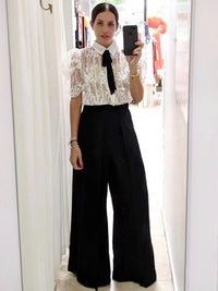 Wide Pleat Palazzo Pants