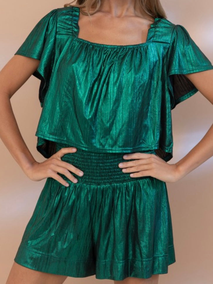 Emerald Gloss Short Pant Set