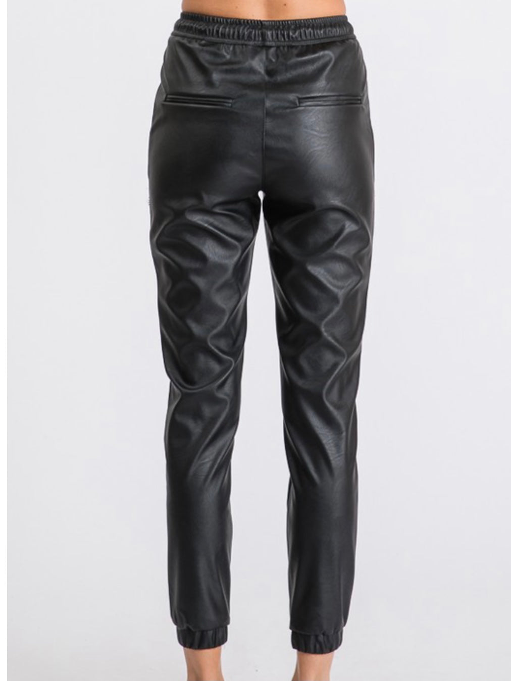 Faux Leather Jogger Pants