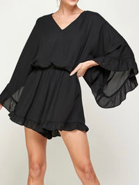 Black Ruffled Romper