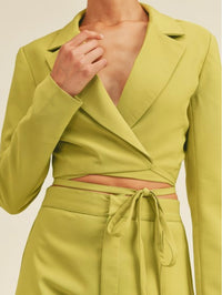 Chartreuse Crop Blazer