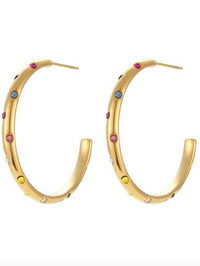 Zirconia Studded Large Hoops