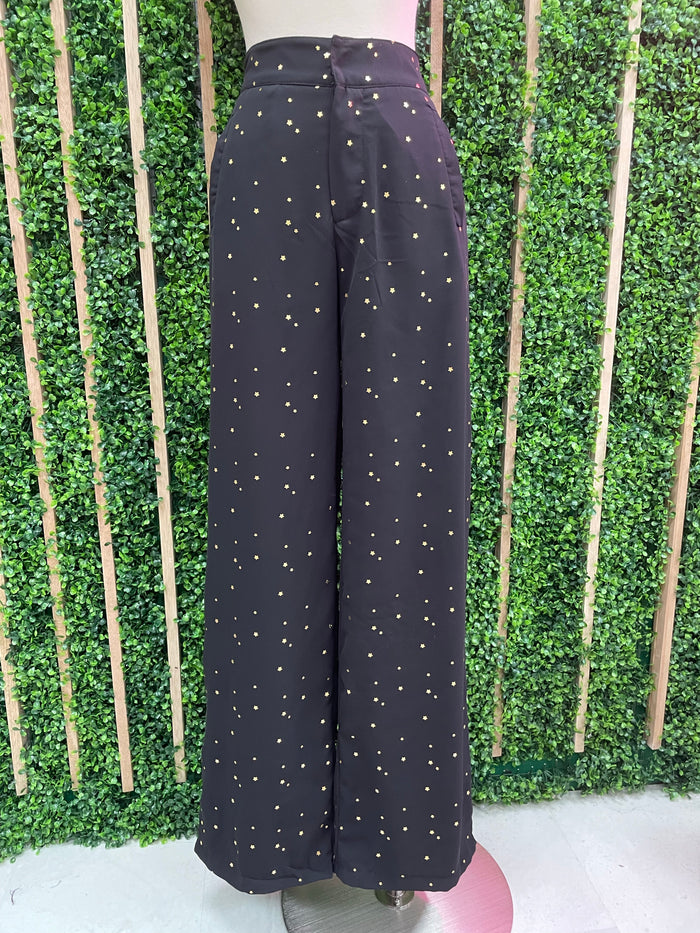 Star Foil Palazzo Pants