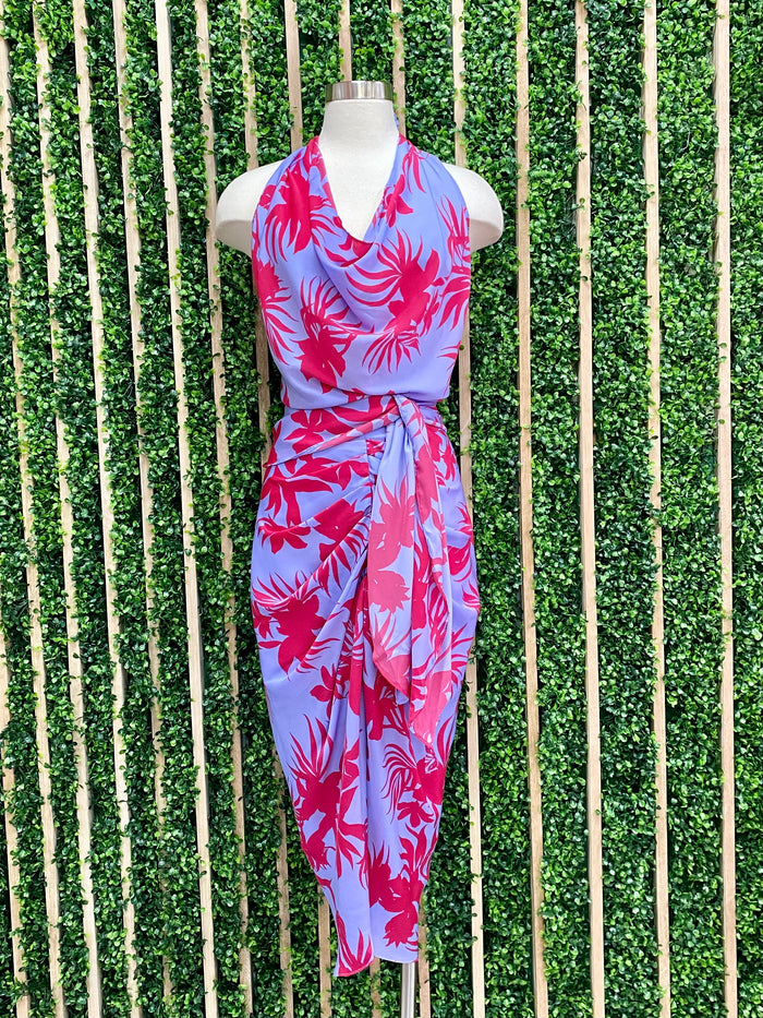 Lavender Print Cowl Neck Top
