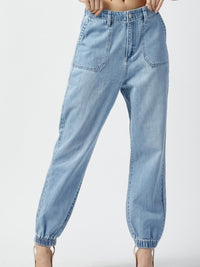 High Rise Denim Jogger Jeans