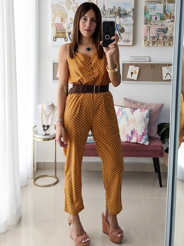 Mustard Button Down Jumpsuit