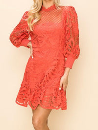 Rust Coral Lace Dress