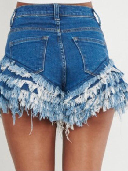 Ruffled Denim Short