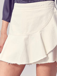 Denim Ruffle Skort