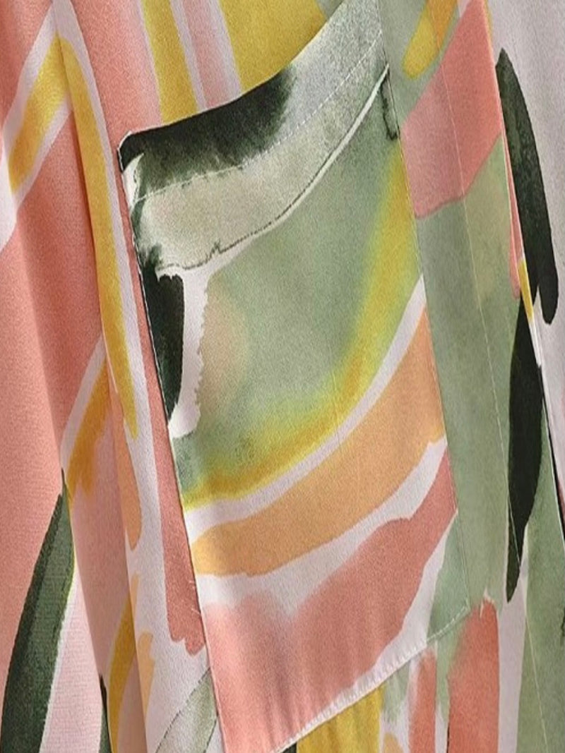 Pastel Print Blouse Dress