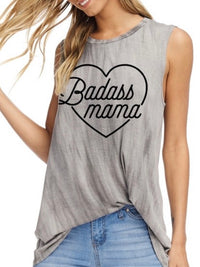 Badass Mama Tie Dye Muscle Tee