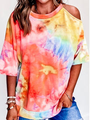 Tie Dye Coutout Sweater Top