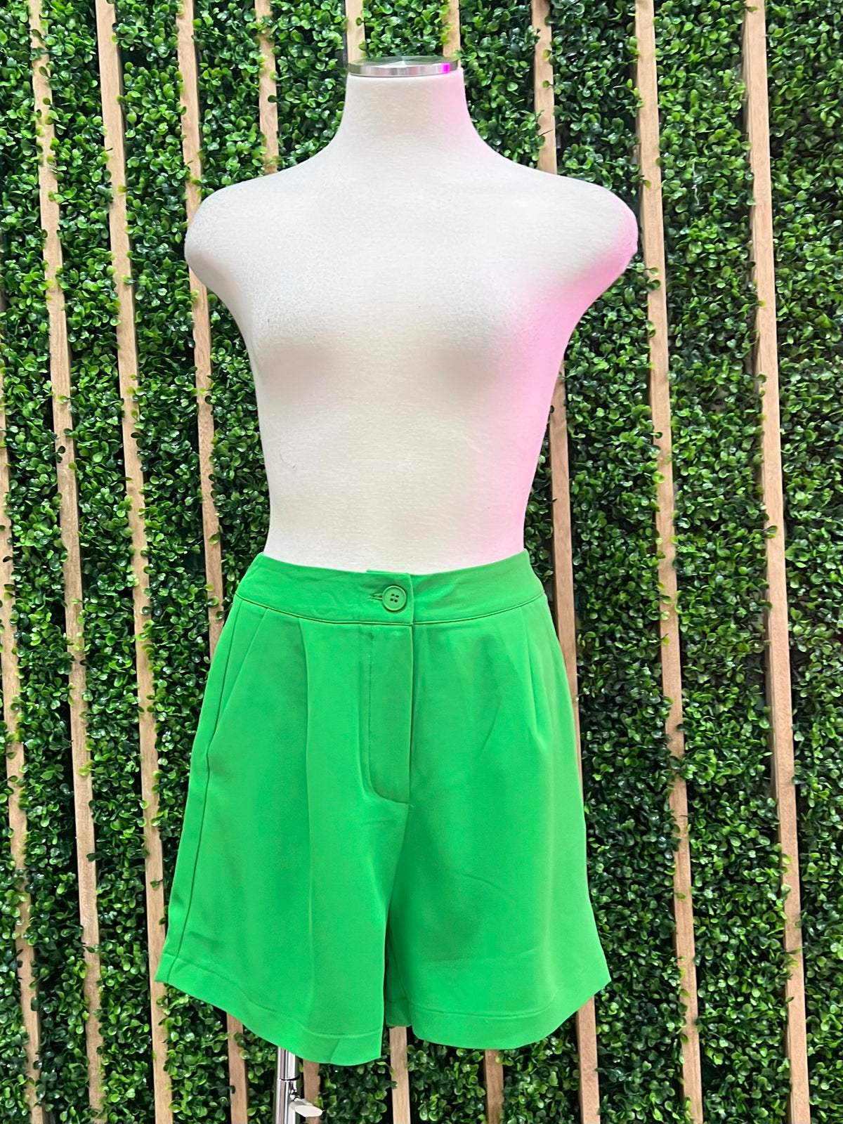 Green High Waisted Shorts