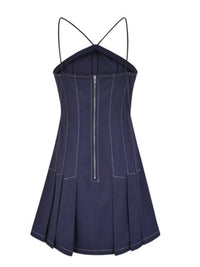 Exquisite Halter Stitch Detail Short Dress