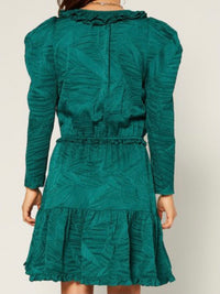 Emerald Green Textured Short Dress
