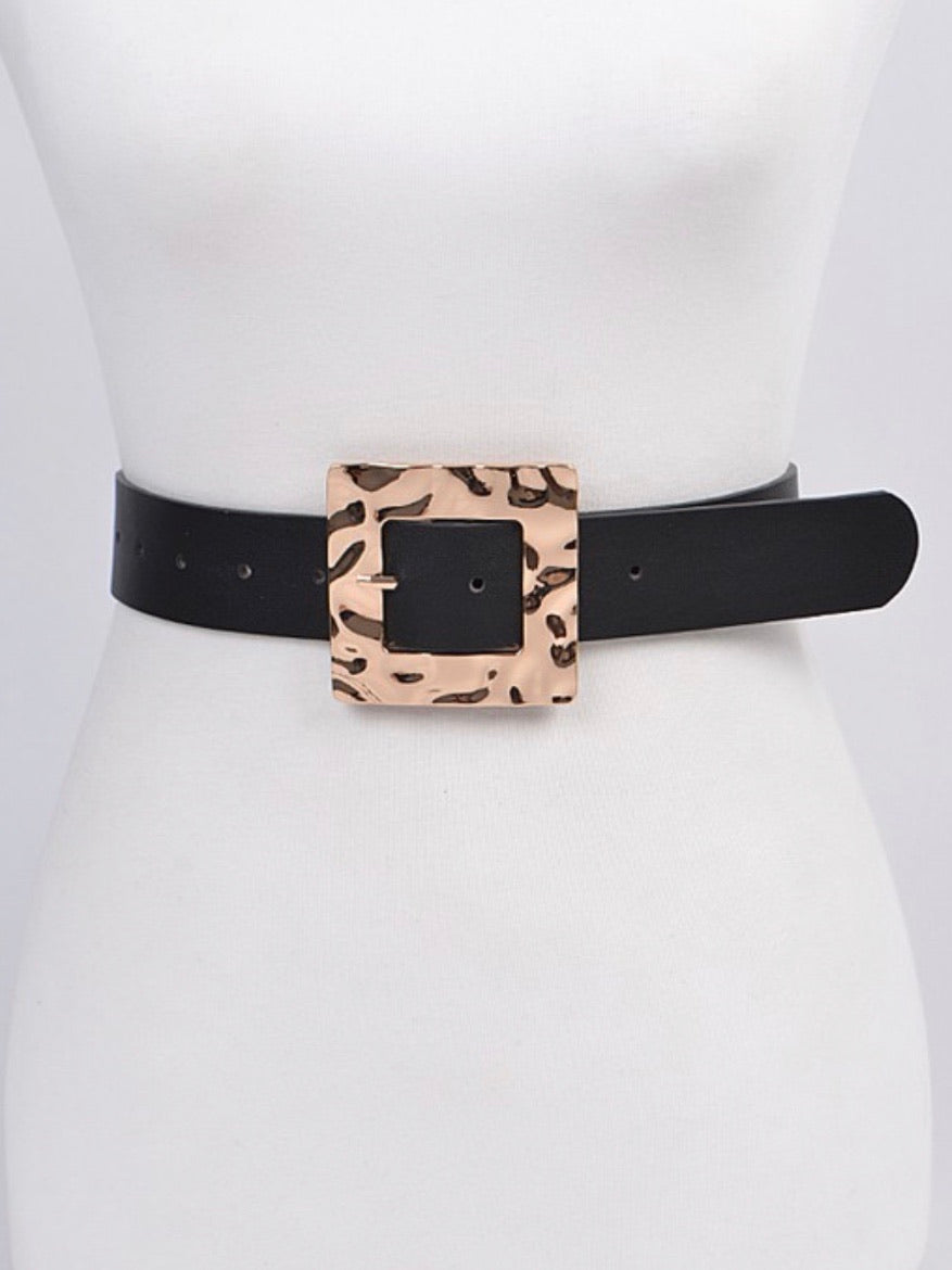 Rectangle Glossy Hammered Belt