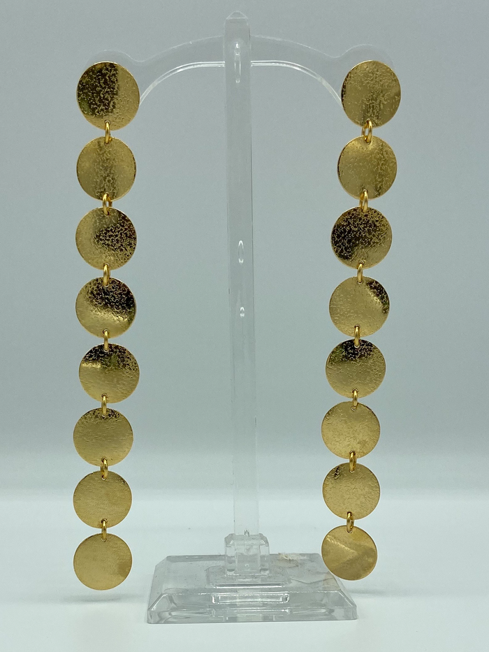 Gold Circle Drop Earrings
