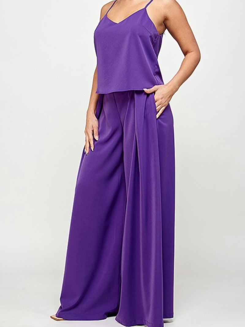 High Waist Pleated Wide Leg Palazzo