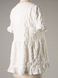 White Short Sleeve Tiered Top
