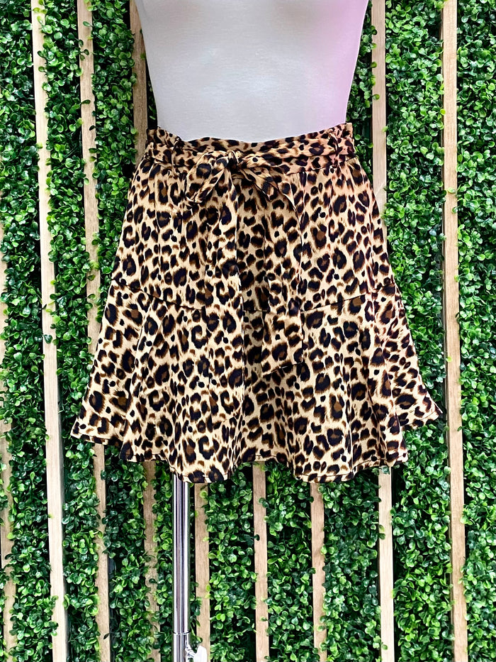 Leopard Skort with Belt